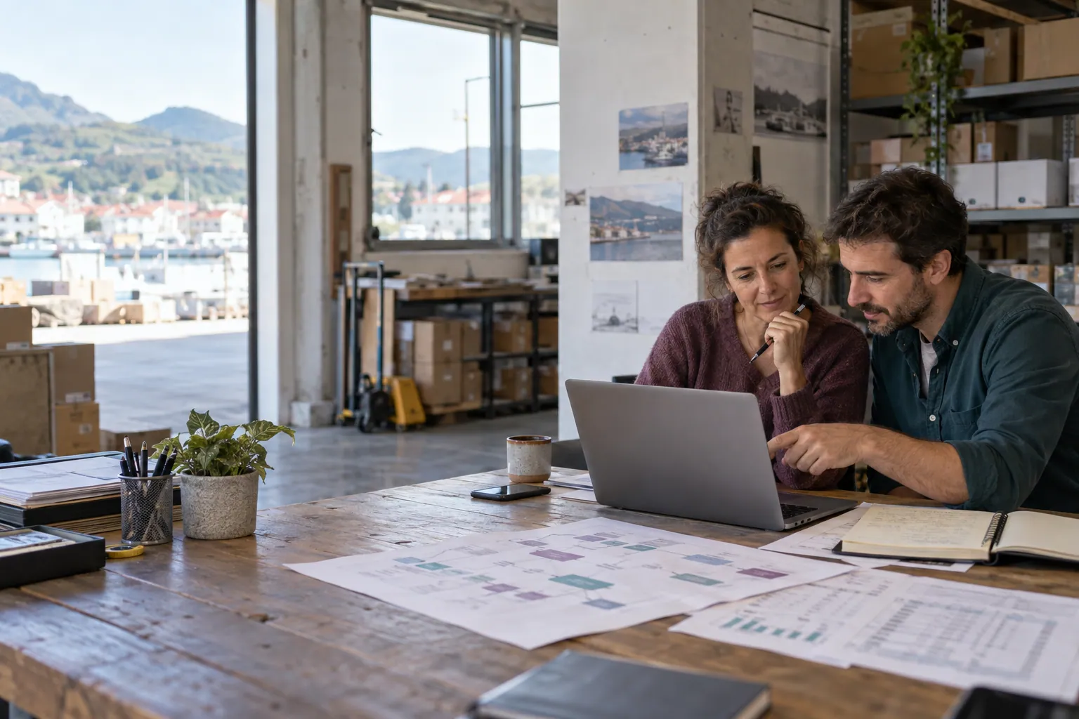 Consultor freelance planificando una implantación de Odoo con una pequeña empresa en Cantabria